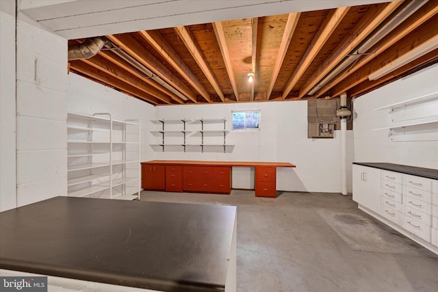 kitchen featuring white cabinetry