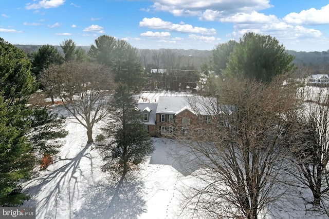 view of snowy aerial view