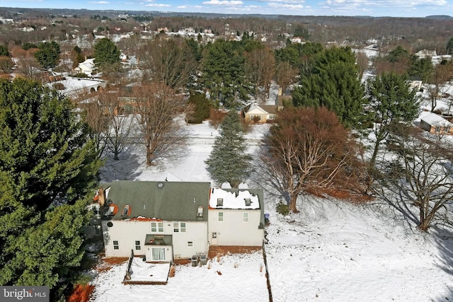 view of snowy aerial view