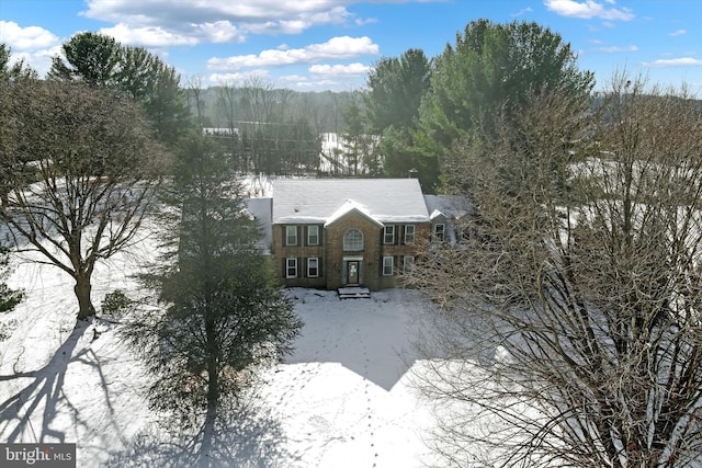 view of snowy aerial view