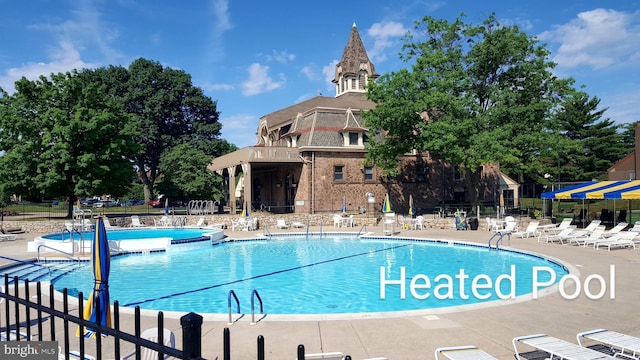 view of pool featuring a patio area