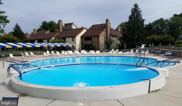 view of pool featuring a patio