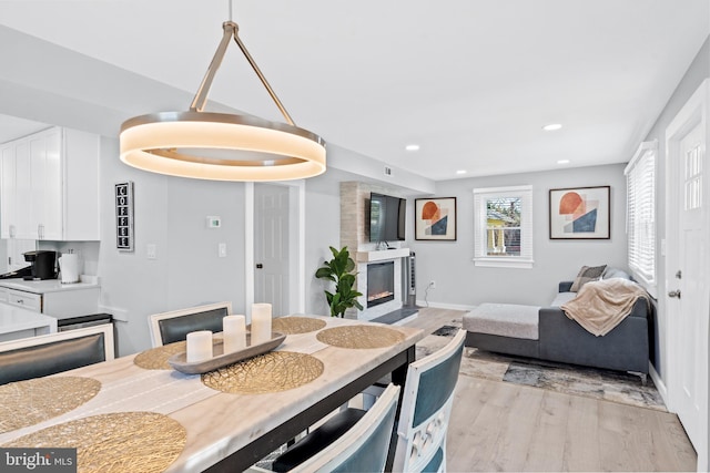 dining area featuring light hardwood / wood-style floors