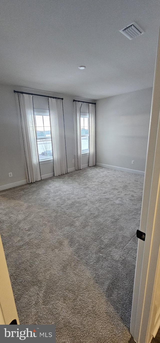 spare room featuring carpet and a textured ceiling