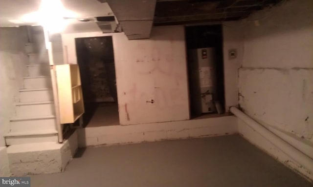 basement with gas water heater