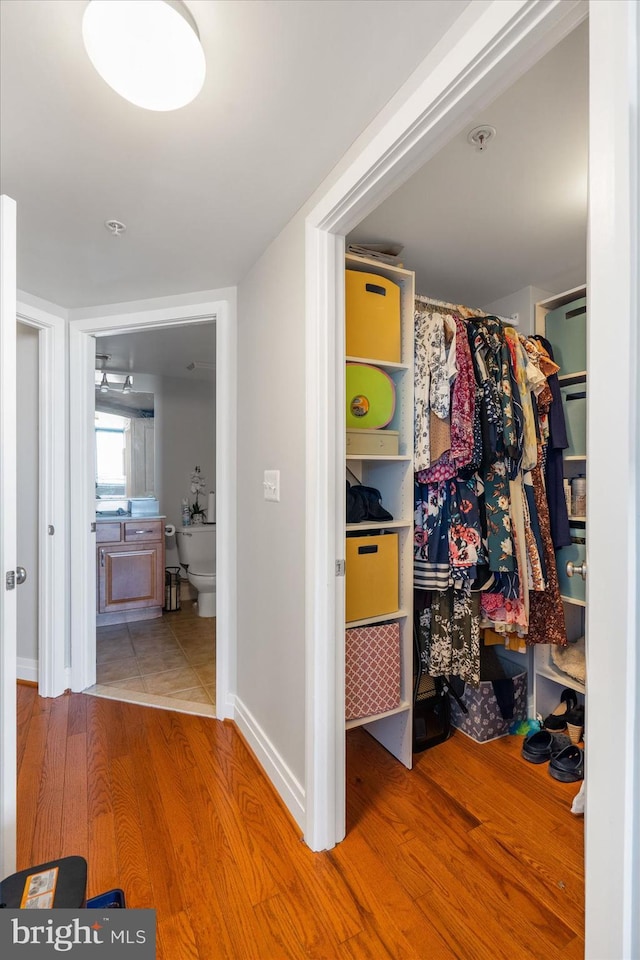 interior space featuring hardwood / wood-style floors