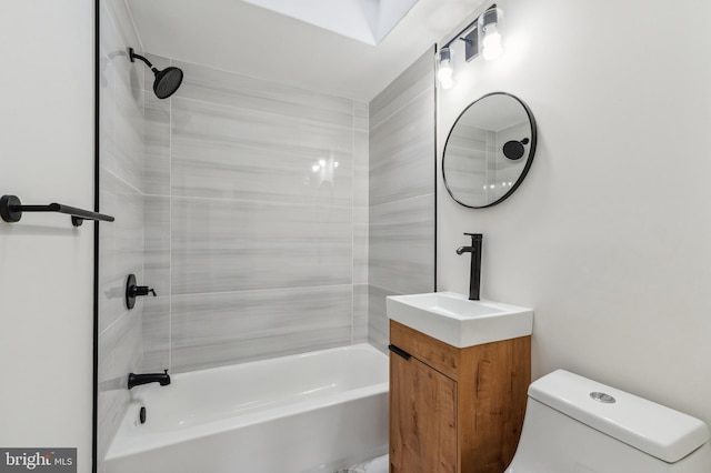 full bathroom with vanity, shower / bathing tub combination, and toilet