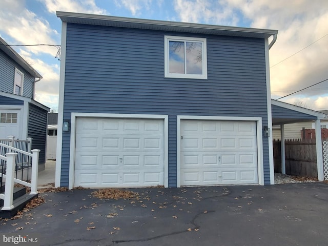 view of garage