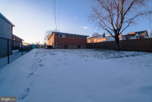 view of snowy yard