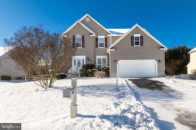 view of front facade featuring a garage