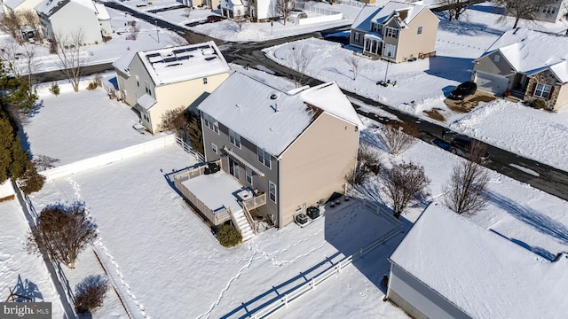 view of snowy aerial view