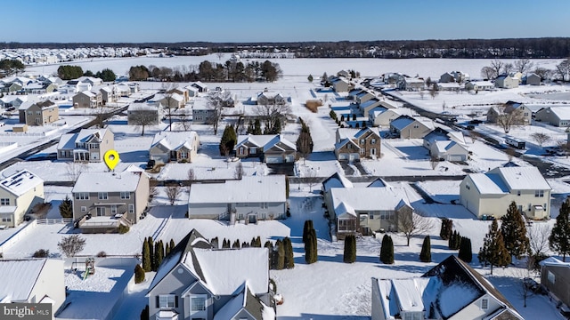 view of snowy aerial view