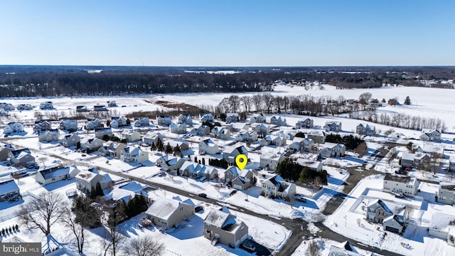 view of snowy aerial view