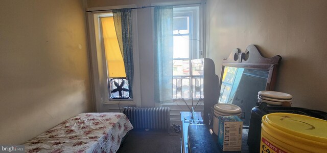 bedroom with radiator