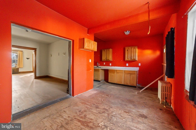 kitchen with radiator heating unit