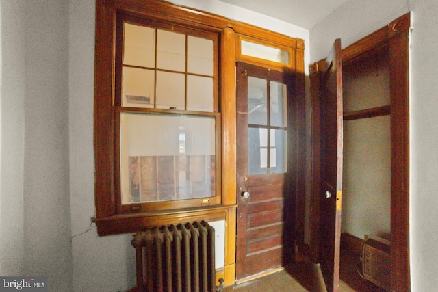 interior space featuring radiator heating unit