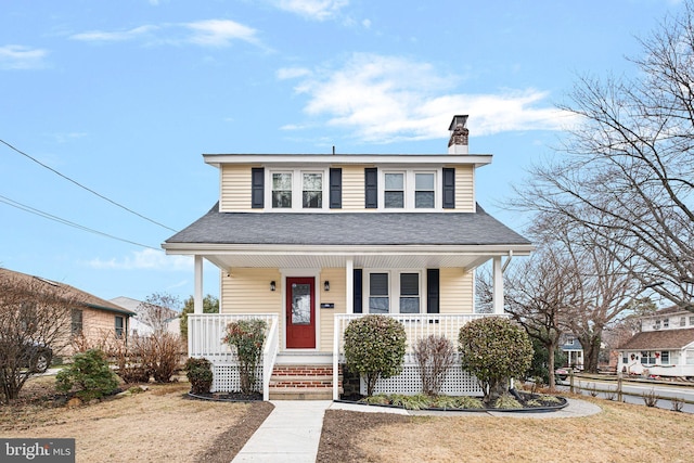 view of front of property with a porch