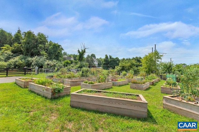 view of community featuring a lawn