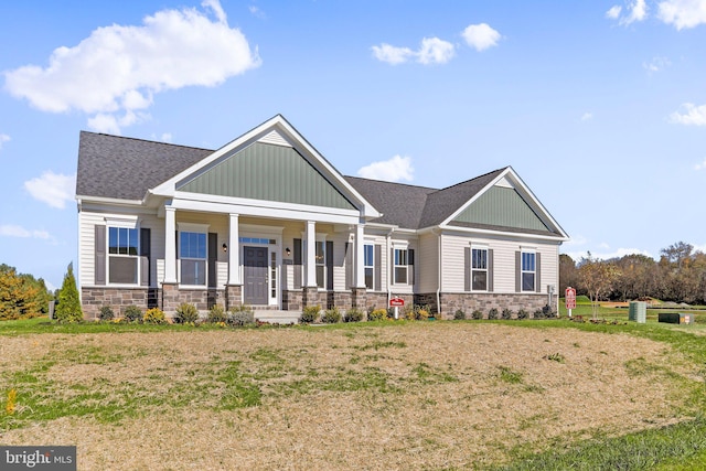 craftsman inspired home with a porch