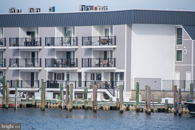 view of property with a water view