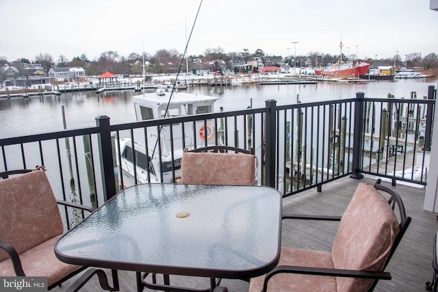 balcony with a water view