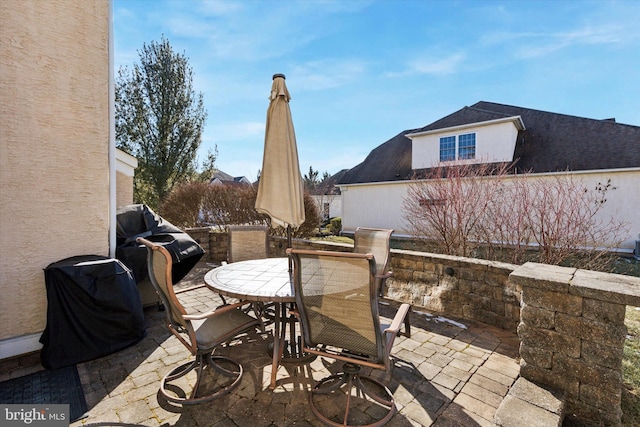 view of patio with area for grilling