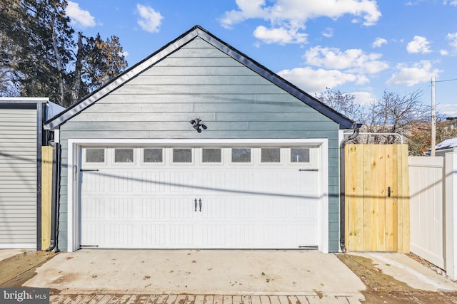 view of garage