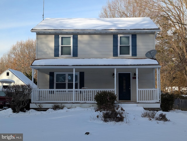 view of front of property with covered porch