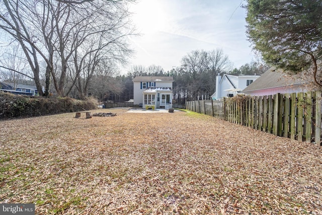 view of yard featuring french doors