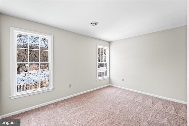 carpeted empty room with a wealth of natural light