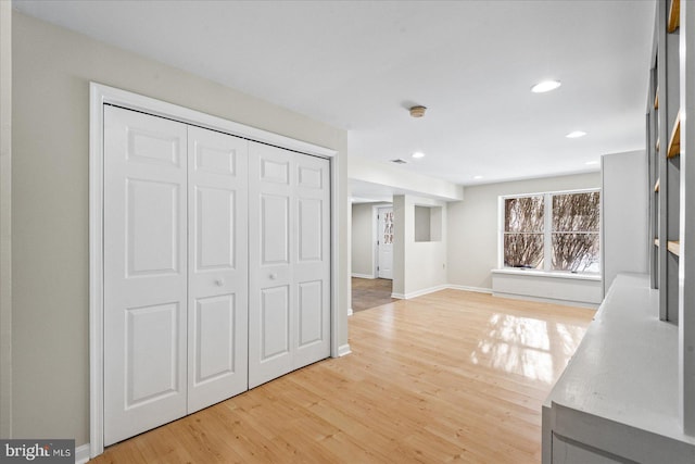 living room featuring light hardwood / wood-style flooring