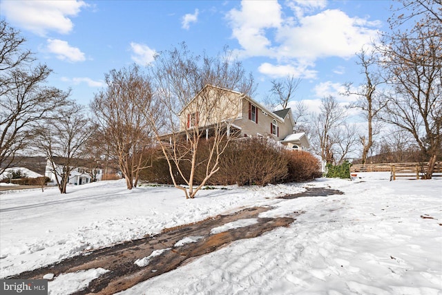 view of snowy exterior