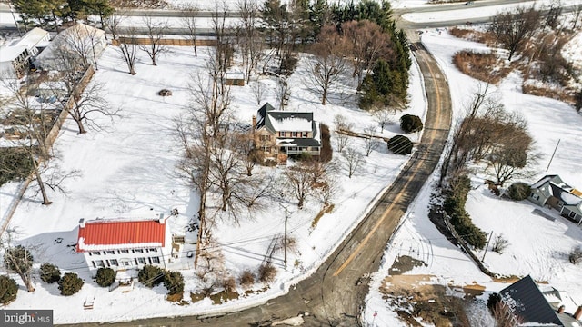 view of snowy aerial view