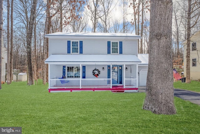 view of front of home with a front yard