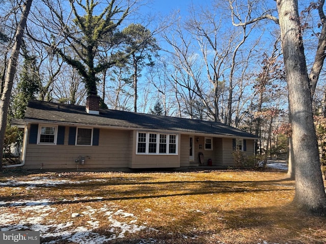 view of single story home