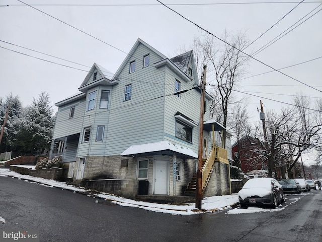 view of snowy exterior