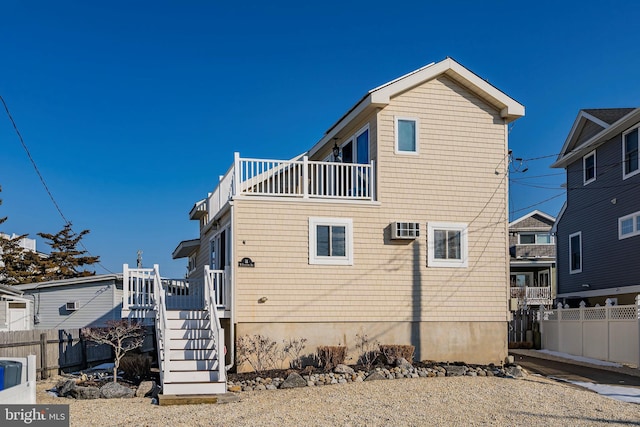 exterior space with a wall unit AC