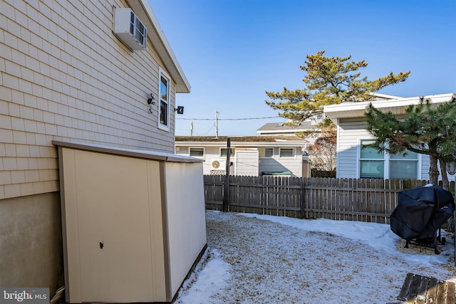 view of yard covered in snow