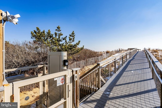 view of dock area