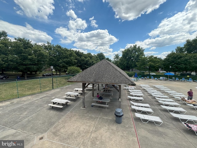 exterior space featuring a gazebo