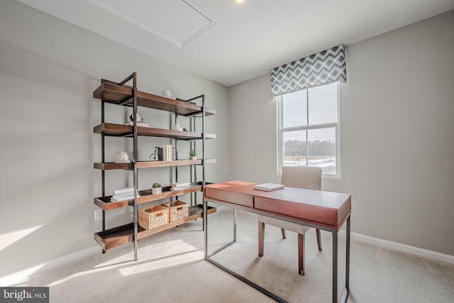 office featuring light colored carpet