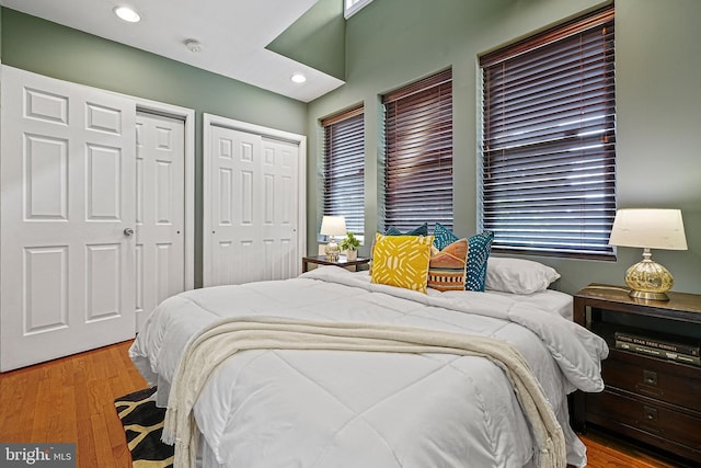 bedroom with light wood-type flooring