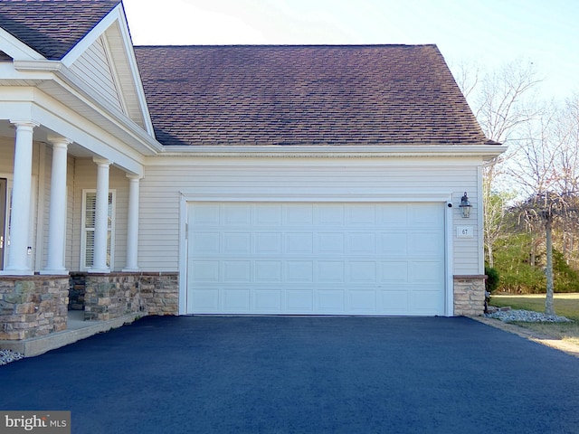 view of garage