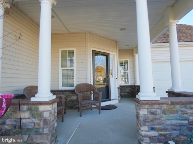 exterior space featuring covered porch