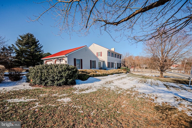 view of snow covered exterior