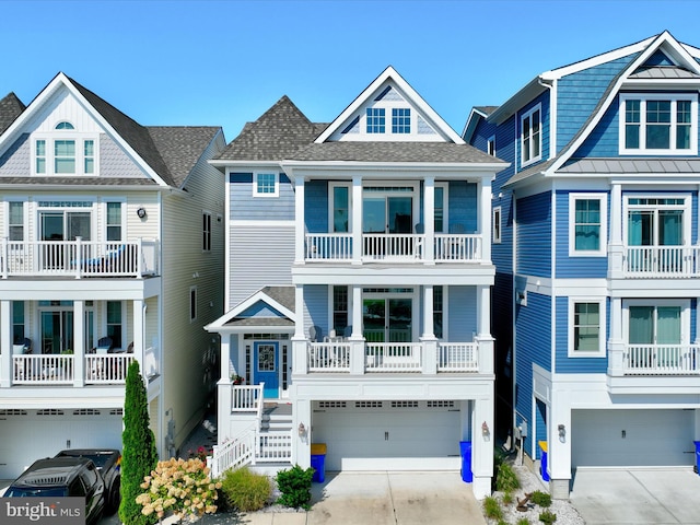 beach home featuring a garage