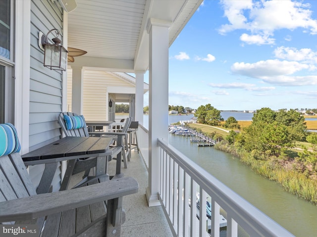 balcony with a water view