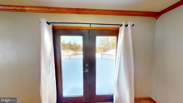 doorway with french doors