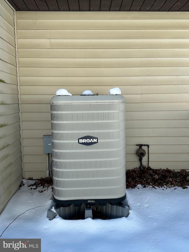 exterior details featuring central AC unit