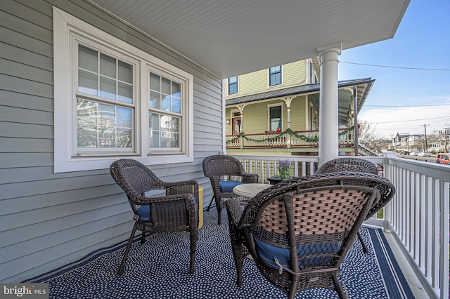 balcony with covered porch